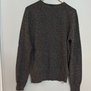 J. Crew Gray/Black WOOL  Crewneck Sweater Fitted Knit, Slim, worn once